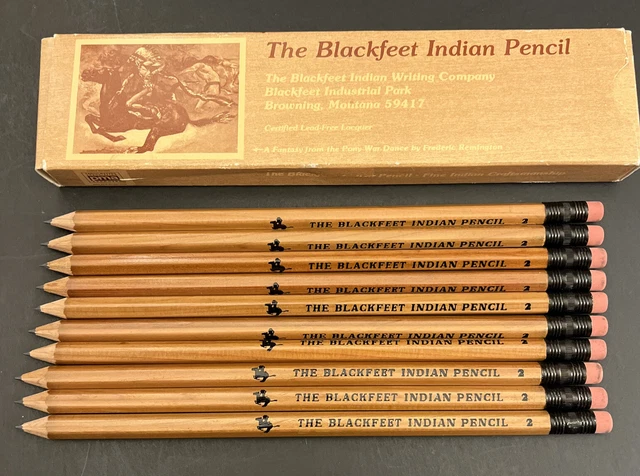 VINTAGE THE BLACKFEET Indian Pencil (10) Sharpened Pencils In Original