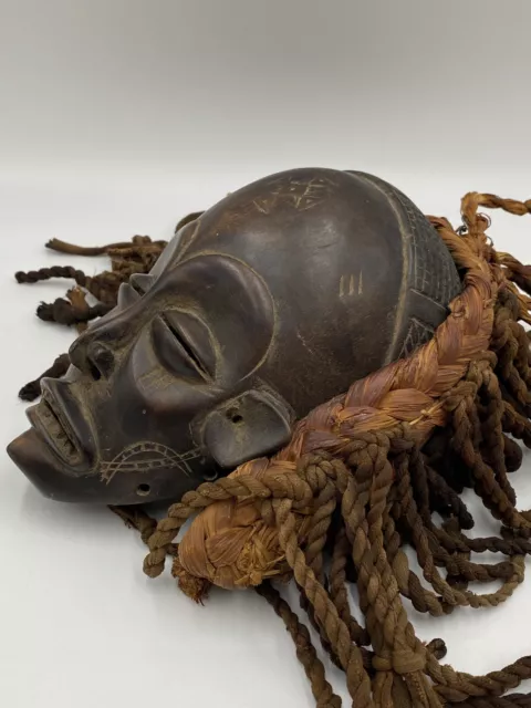 African Tribal Art,Chokwe Mask Mwana Pwo with Headdress Congo African Art