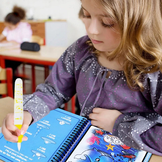Realjoy Wassermalbuch-Set – 6 Wiederverwendbare Bücher + 6 Wasserstifte, Perfekt Für Kinder & Reisen