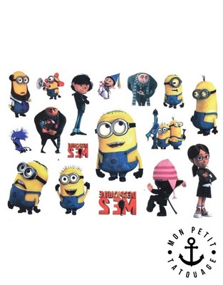 56746 15 X 9 cm Multicolore Craze Minions Tatouage Ephémère 