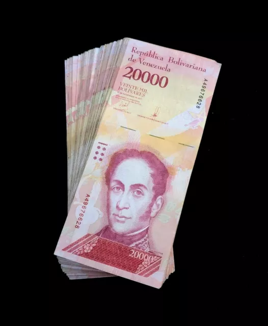 100 pcs x Venezuela 20000 Bolivares banknotes-2016/2017- CIRCULATED  bundle