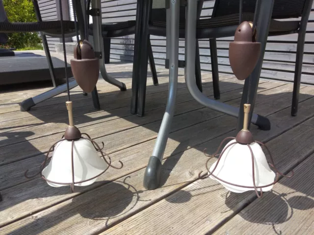 ORIGINAL BERLINER MESSINGLAMPE Zugpendel Antik Lampe Hängeleuchte (Max)