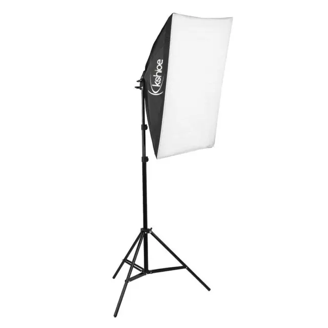 2x 135W Softbox Photography Studio Continuous Lighting Kit w/ Light Stand Black 2