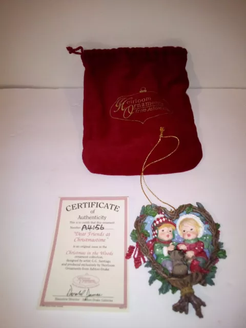 Ashton Drake Ornament  Christmas in the Woods Heirloom Holiday 1999 Dear Friends