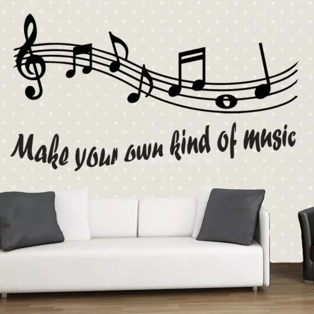 Notas musicales, Cita de arte mural, Make You Own Kind Of Music, Vinyl Sticker Band