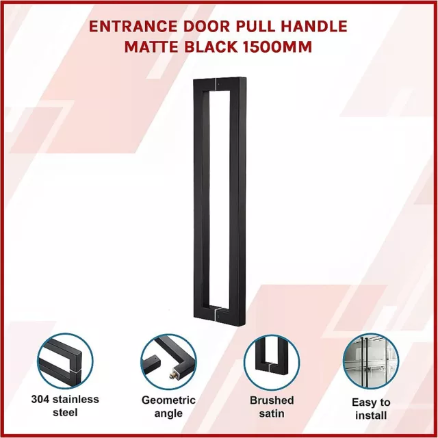 Entrance Door Pull Handle Matte Black 1500mm 2