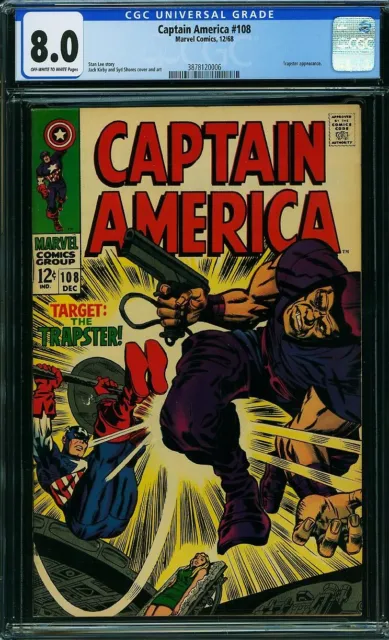CAPTAIN AMERICA  #108  High Grade VF8.0 CGC Stan Lee and Jack Kirby