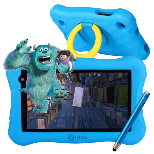 Contixo V10+ 7" Inch Kids Learning Education Tablet Wi-Fi Apps Ages 3-7 Blue