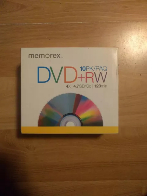 Memorex DVD+RW Blank Media 4.7GB 4X with Slim Cases 10 Disk Pack 120 Minutes