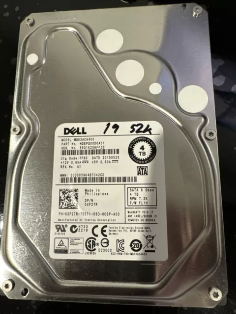 Toshiba MG04ACA400N 4TB SATA 3.5" Enterprise HDD