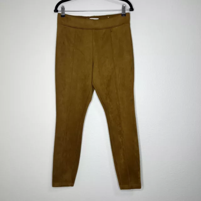 Old Navy STEVIE Caramel Brown Faux Suede Stretchy Pull On Leggings Sz M