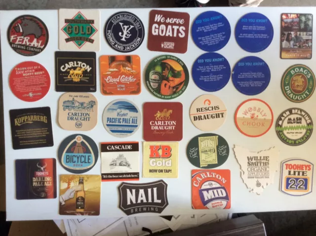 31 different Australian Breweries Beer Coasters collectable B