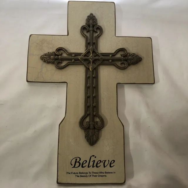 Unique Metal Wall Cross On Wood - Decorative Outdoor Crosses for Home Wall Decor