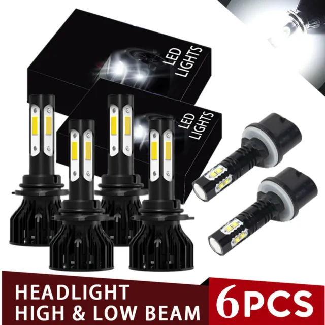 For Nissan Armada 2005-2010 Titan 2004-2015 6X LED Headlights + Fog Light Bulbs