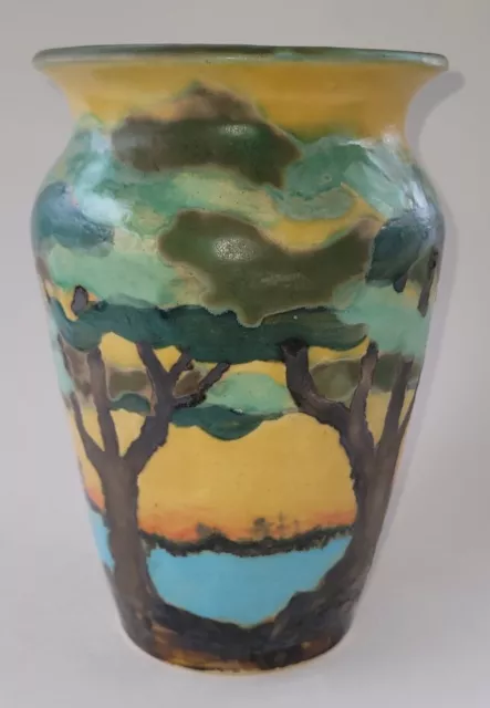 D Schock Pottery Arts and Crafts, Mission, Prairie style vase.