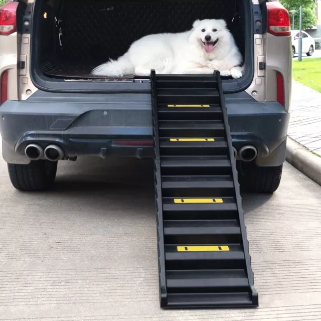 COZIWOW Folding Safety Pet Ramp Steps Ladder for Cars SUVs Dog Stairs Portable