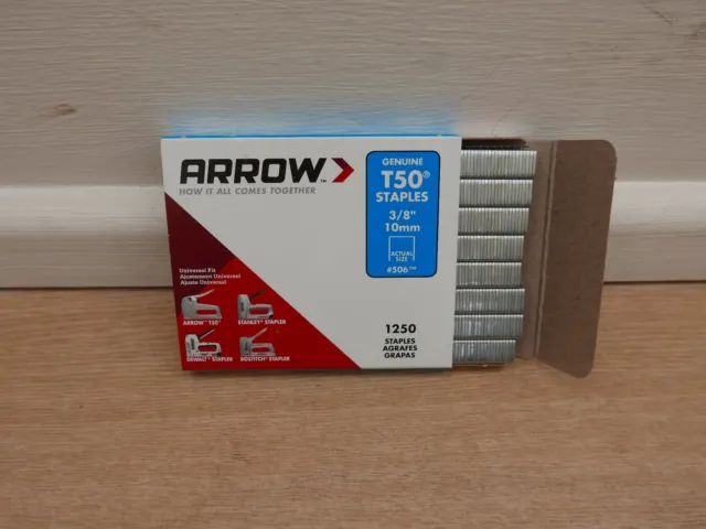 ARROW T-50 T50  10mm TYPE G TACKER STAPLES x 1250