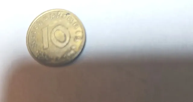 WW2 1938-A  NAZI Germany 10 Reichspfennig SWASTIKA Single Coin