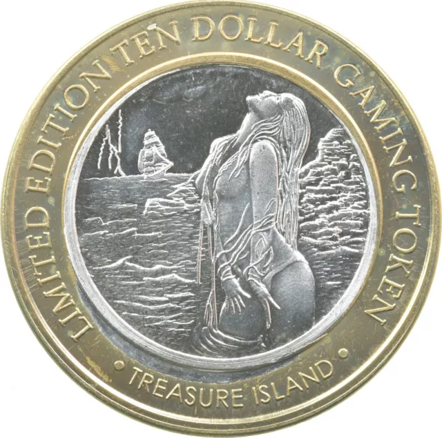 Treasure Island $10 Gaming Casino Token .999 SILVER Strike *632