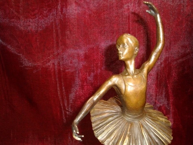 Estatua Bailarín Ópera Art Deco Estilo Art Nouveau Estilo Bronce sólido Firmado 3