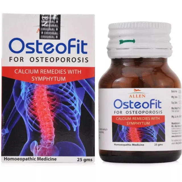 Tabletas Allen Osteofit Allen Homoeo y productos herbales dolor de espalda dolor óseo - 25 gm