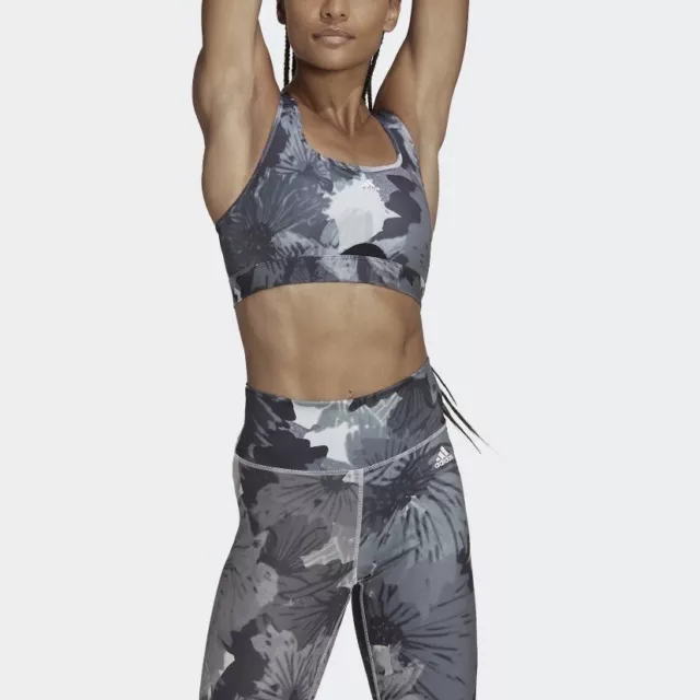 adidas women Powerreact Training Medium-Support Allover Print Bra