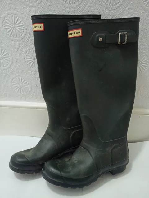 Original Hunter Tall Wellington Boots Navy/Black Size 4/5