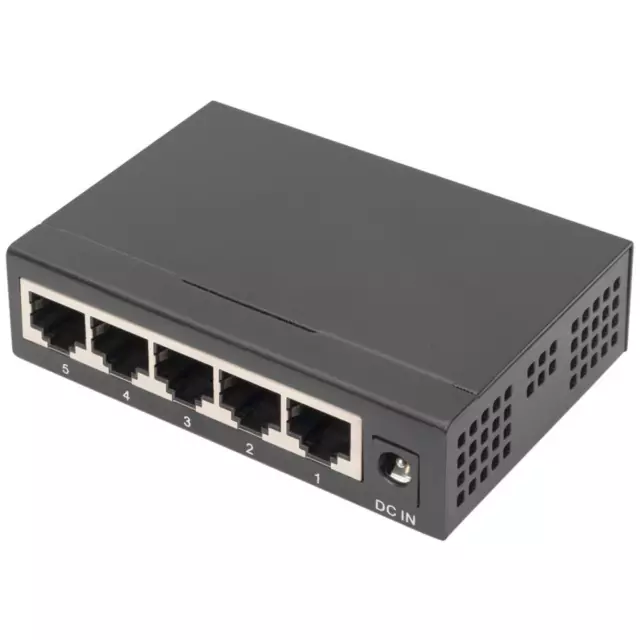 DIGITUS Switch 5-Port Gigabit Unmanaged schwarz DN-80202 (4016032474401)