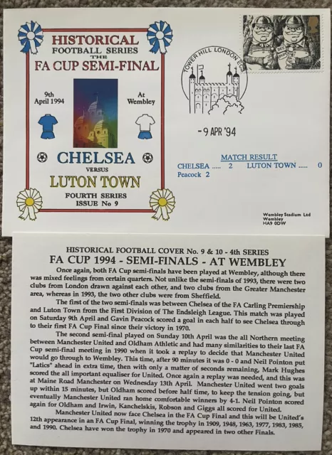 Chelsea v Luton Town FA Cup Semi Final 1994 Dawn First Day Cover