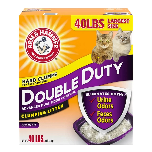 Dual Advanced Odor Control Scented Clumping Cat Litter, 40lb - FREESHIP