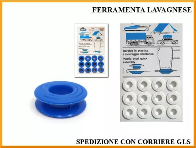 Borchie salvatelo in plastica a montaggio rapido foro 15 mm x 35 esterno