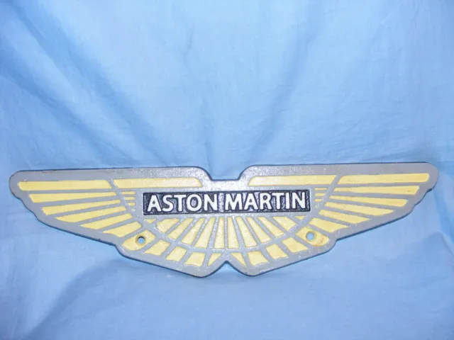 Aston Martin Sign Car Cast Iron Advertising Sign Garage Man Cave Logo Wall Sign