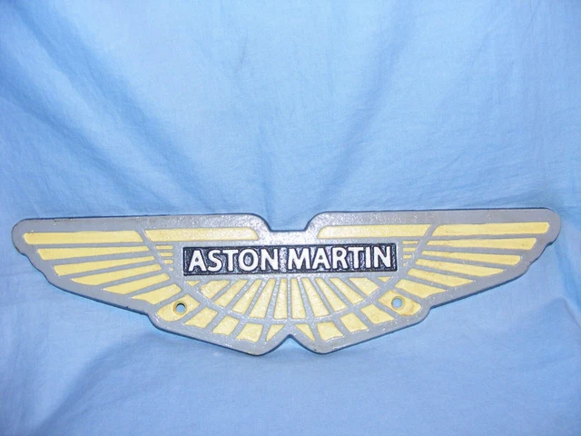 Aston Martin Sign Car Cast Iron Advertising Sign Garage Man Cave Logo Wall Sign