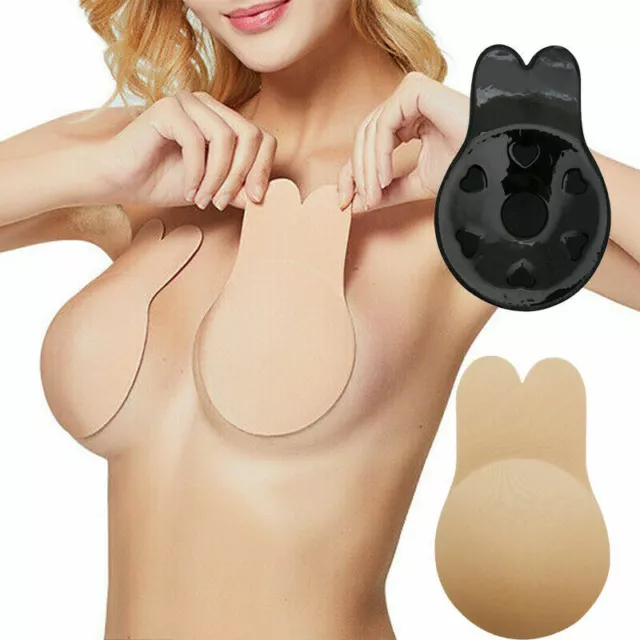 Women's Strapless Invisible Bra Silicone Self-Adhesive Push Up Bras Pad 1/2 Pair