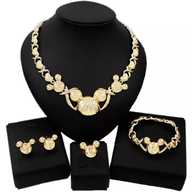 Hugs & Kisses Xo Necklace Ring Bracelet & Earrings set 18k Layered Real Gold 75