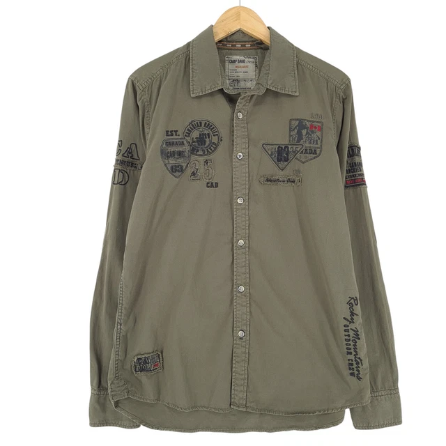 Sweat Camp David Homme Gris Coton Taille L – Pull-over Manches Longues