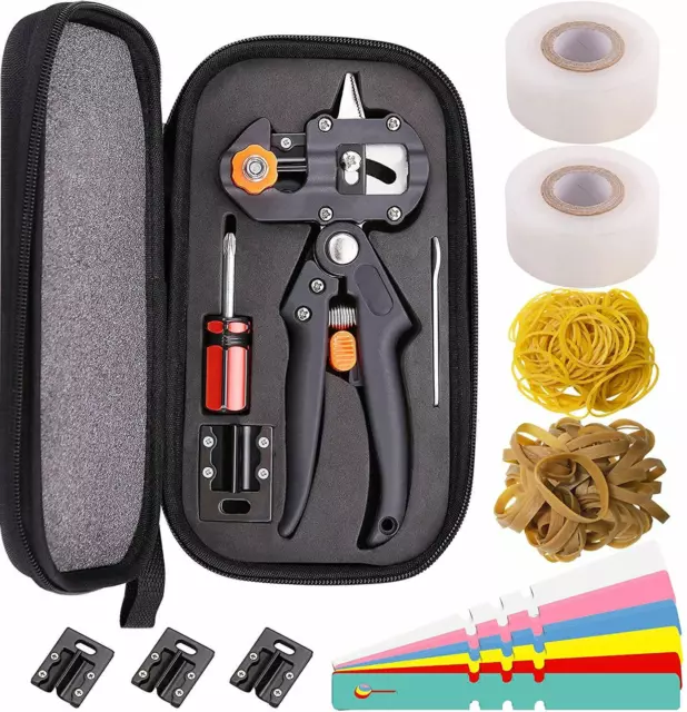 Kit podadora de herramientas de corte de injerto de jardín con cintas de injerto etiquetas de árbol bandas de goma