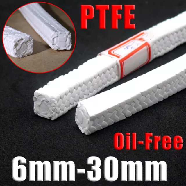 PTFE Gland Packing Sealing Strip 6-30mm Oil-Free Corrosion-Resistant 1500V 280℃