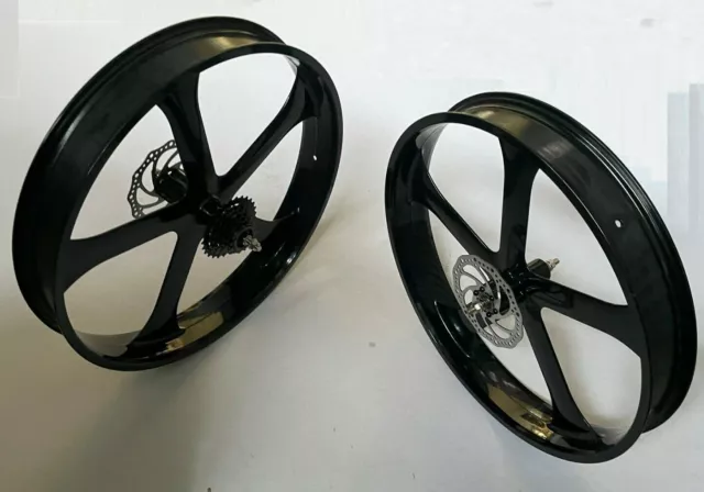 26*4.0 Fat Bike Five Spoke Front & Rear Wheel set With Freewheel Rims Disc