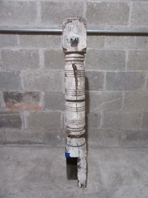 ~ Ornate Antique Turned Walnut Newel Post 45 Tall ~ Architectural Salvage 3