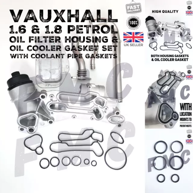 Vauxhall ASTRA H & J GASKET KIT 1.6 & 1.8 Oil Filter Cooler Housing 2004 - 2016
