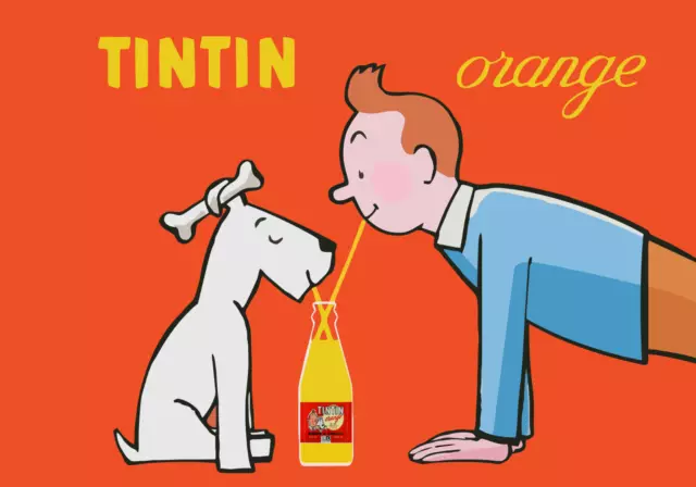 NEW The Adventures of Tintin Orange Soda Hergé Poster Print tin tin Canvas A5-A0