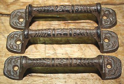 12 Cast Iron Antique Style RUSTIC Barn Handle, Gate Pull Shed Door Handles Fancy
