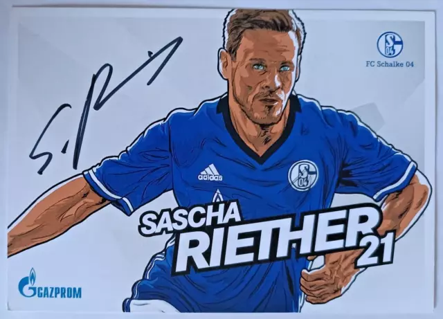 Sascha Riether FC Schalke 04 handsignierte Autogrammkarte Saison 2017/18 AK S04