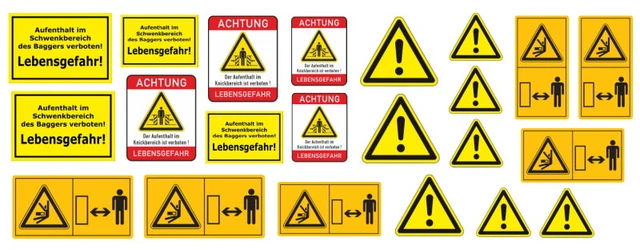 24/7stickers Warnhinweise Aufkleber-Set Für RC LKW 1:14-1:16 – Wetterfest, Zum Lackieren, Viele Motive