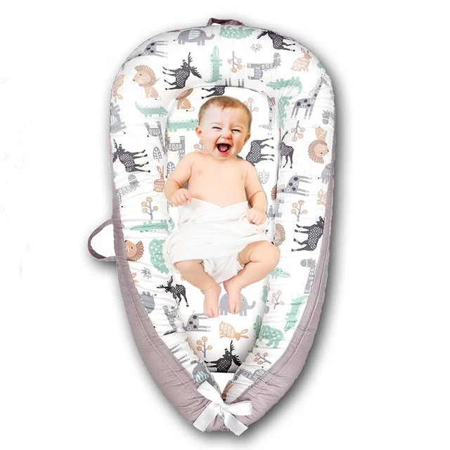 Baby Lounger Baby Nest 100% Cotton Portable Baby Bed Co Sleeping  0-24 Months
