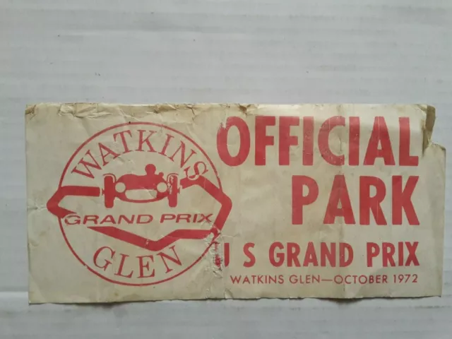1972 Stati Uniti Us Gp Park Pass/Permesso