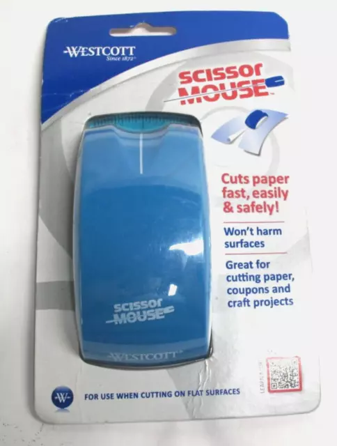 Westcott Mouse Scissors Craft Cutter Scrapbooking Paper Trimmer Blue NWT