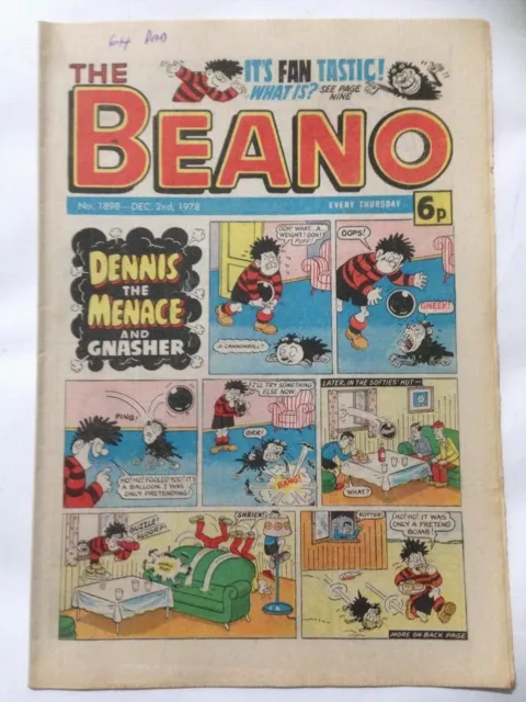 DC Thompson THE BEANO Comic. Issue 1898 December 2nd 1978 **Free UK Postage**