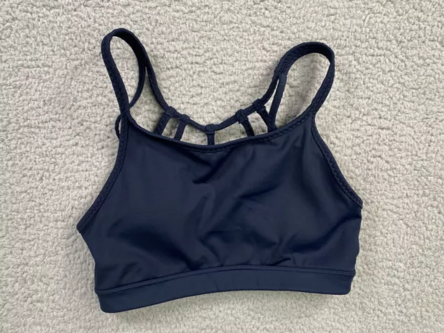 ATHLETA BLUE STRAPPY Sports Bra Size XS with Removable Pads £11.85